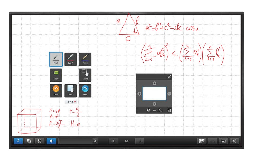 Sharp 4W-B Series Aquos Board Display  Whiteboard Mode